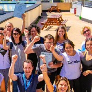 Group on Terrace with certs_square
